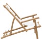 vidaXL Silla de playa de bambú y lona blanco crema 