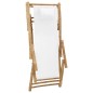 vidaXL Silla de playa de bambú y lona blanco crema 