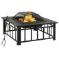 vidaXL Brasero con atizador acero 79x79x46,5 cm vidaXL Brasero con atizador acero 79x79x46,5 cm