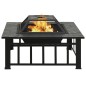 vidaXL Brasero con atizador acero 79x79x46,5 cm vidaXL Brasero con atizador acero 79x79x46,5 cm