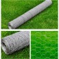 vidaXL Malla de alambre hexagonal acero galvanizado plateado 1x25 m vidaXL Malla de alambre hexagonal acero galvanizado plateado 1x25 m
