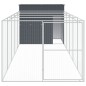 vidaXL Caseta perros con corral acero galvanizado gris 214x661x181 cm vidaXL Caseta perros con corral acero galvanizado gris 214x661x181 cm