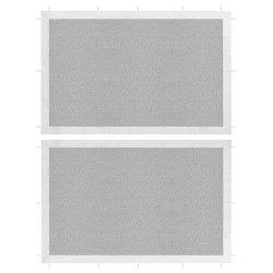 vidaXL Pared lateral de carpa de fiesta 2 uds malla blanco y negra 