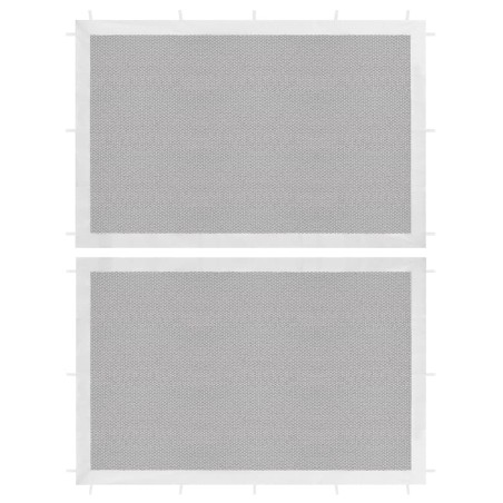 vidaXL Pared lateral de carpa de fiesta 2 uds malla blanco y negra 