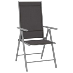 vidaXL Sillas de jardín plegables 4 unidades textilene negro