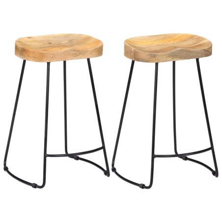 vidaXL Taburetes de cocina gavin 2 unidades madera maciza de mango