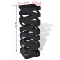 vidaXL Paragüero cuadrado soporte para bastones de acero negro 48,5 cm vidaXL Paragüero cuadrado soporte para bastones de acero negro 48,5 cm