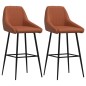 vidaXL Taburete de cocina 2 unidades cuero sintético marrón claro vidaXL Taburete de cocina 2 unidades cuero sintético marrón claro
