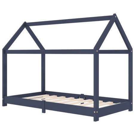 vidaXL Estructura de cama infantil madera maciza pino gris 80x160 cm