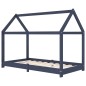 vidaXL Estructura de cama infantil madera maciza pino gris 80x160 cm