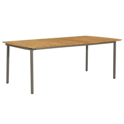 vidaXL Mesa de jardín madera maciza de acacia y acero 200x100x72 cm 