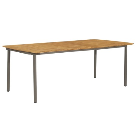 vidaXL Mesa de jardín madera maciza de acacia y acero 200x100x72 cm 