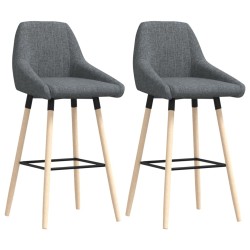 vidaXL Taburetes de cocina 2 unidades tela gris oscuro