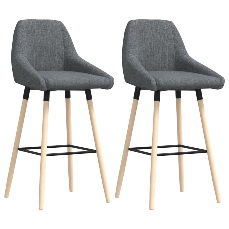 vidaXL Taburetes de cocina 2 unidades tela gris oscuro vidaXL Taburetes de cocina 2 unidades tela gris oscuro