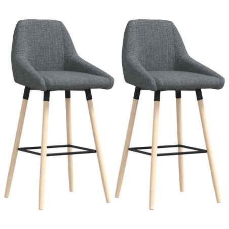 vidaXL Taburetes de cocina 2 unidades tela gris oscuro