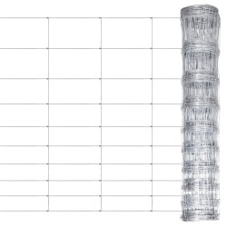 vidaXL Valla de jardín de acero galvanizado plateado 50x1,2 m