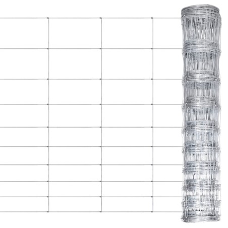 vidaXL Valla de jardín de acero galvanizado plateado 50x1,2 m