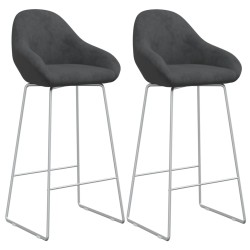 vidaXL Taburetes de barra de cocina 2 unidades terciopelo gris oscuro