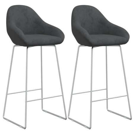 vidaXL Taburetes de barra de cocina 2 unidades terciopelo gris oscuro