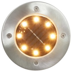vidaXL Lámparas solares de suelo 8 unidades luces LED blanco cálido