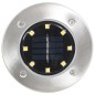 vidaXL Lámparas solares de suelo 8 unidades luces LED blanco cálido