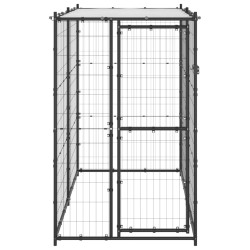 vidaXL Perrera de exterior de acero con techo 110x220x180 cm