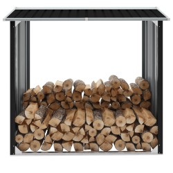 vidaXL Caseta de jardín para leña acero galvanizado gris 172x91x154 cm