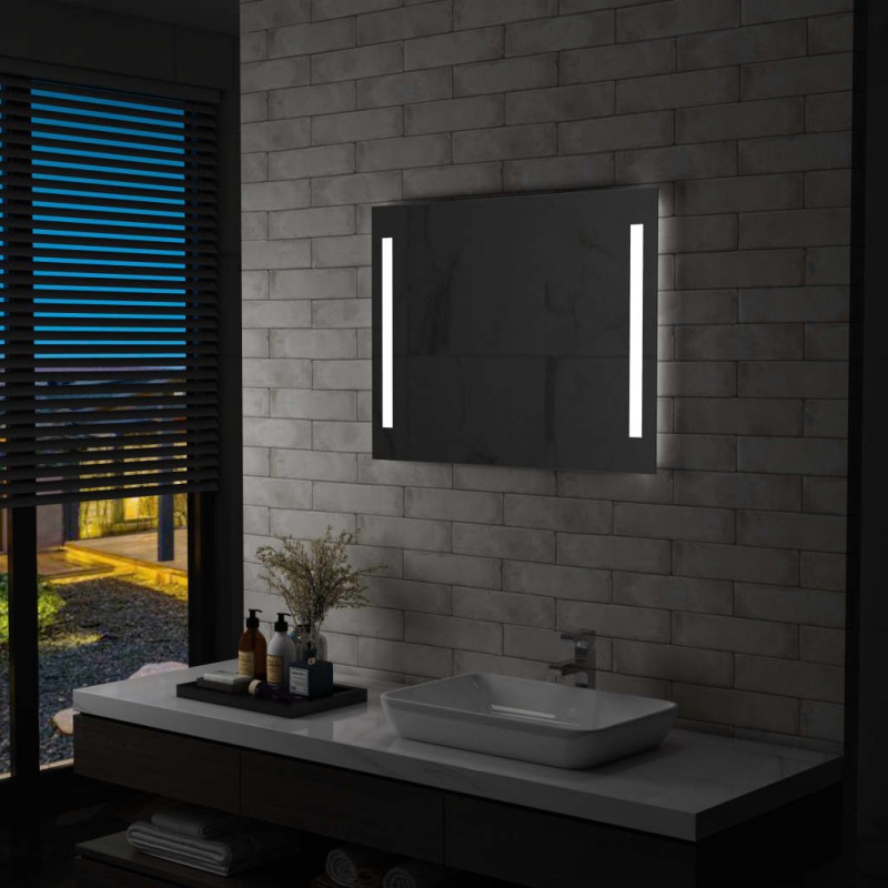 vidaXL Espejo de pared de baño con LED 80x60 cm vidaXL Espejo de pared de baño con LED 80x60 cm