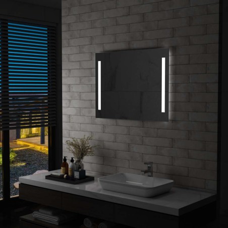 vidaXL Espejo de pared de baño con LED 80x60 cm