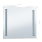 vidaXL Espejo de pared de baño con LED 80x60 cm vidaXL Espejo de pared de baño con LED 80x60 cm