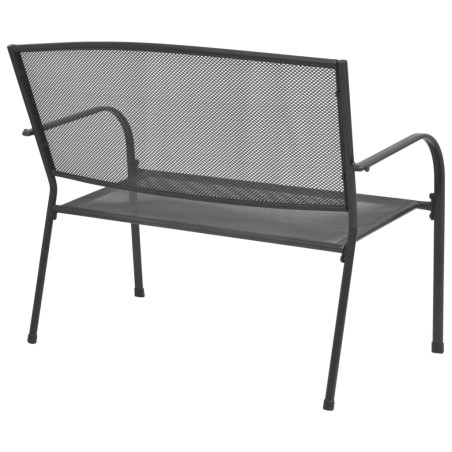 vidaXL Banco de jardín 108 cm acero y malla gris antracita