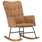 vidaXL Silla mecedora de lona vintage marrón vidaXL Silla mecedora de lona vintage marrón