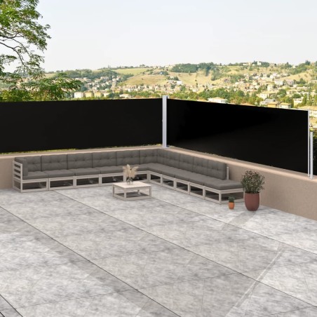 vidaXL Toldo lateral retráctil negro 117x1000 cm