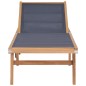 vidaXL Tumbona plegable con ruedas teca maciza y textilene vidaXL Tumbona plegable con ruedas teca maciza y textilene