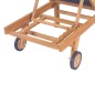 vidaXL Tumbona plegable con ruedas teca maciza y textilene vidaXL Tumbona plegable con ruedas teca maciza y textilene