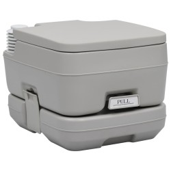 vidaXL Inodoro portátil para camping gris 10 + 10 L