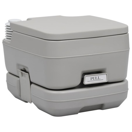 vidaXL Inodoro portátil para camping gris 10 + 10 L