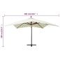 vidaXL Sombrilla colgante con poste de madera blanco arena 300 cm vidaXL Sombrilla colgante con poste de madera blanco arena 300 cm
