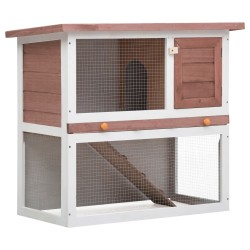 vidaXL Jaula conejera con 1 puerta madera marrón