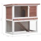 vidaXL Jaula conejera con 1 puerta madera marrón vidaXL Jaula conejera con 1 puerta madera marrón