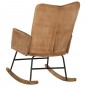 vidaXL Silla mecedora de lona vintage marrón vidaXL Silla mecedora de lona vintage marrón