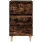 vidaXL Mesita de noche patas madera maciza roble ahumado 40x35x69 cm vidaXL Mesita de noche patas madera maciza roble ahumado 40x35x69 cm