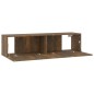 vidaXL Mueble de pared TV contrachapado roble ahumado 120x30x30 cm vidaXL Mueble de pared TV contrachapado roble ahumado 120x30x30 cm