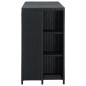 vidaXL Mesa bar estante almacenaje 120x60x110cm ratán sintético negro vidaXL Mesa bar estante almacenaje 120x60x110cm ratán sintético negro