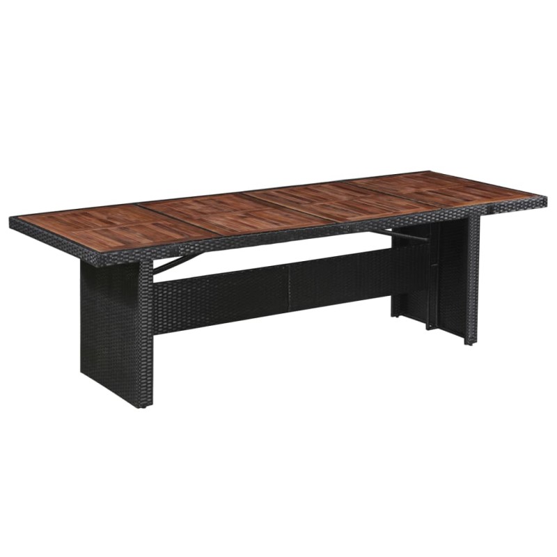 vidaXL Mesa de jardín ratán sintético madera acacia maciza 240x90x74cm vidaXL Mesa de jardín ratán sintético madera acacia maciza 240x90x74cm