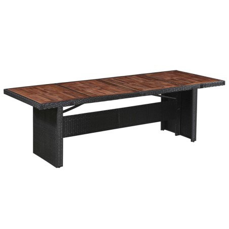 vidaXL Mesa de jardín ratán sintético madera acacia maciza 240x90x74cm