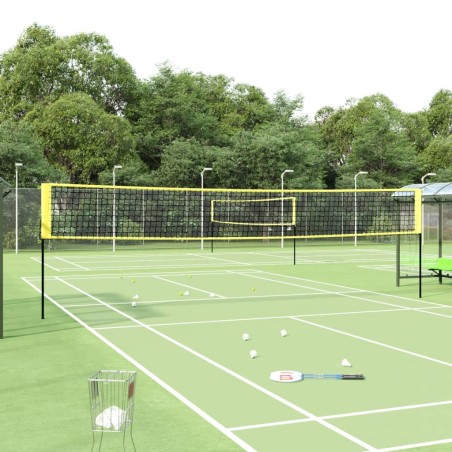 vidaXL Red de bádminton tela PE amarillo y negro 600x155 cm