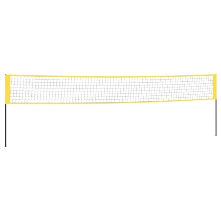 vidaXL Red de bádminton tela PE amarillo y negro 600x155 cm