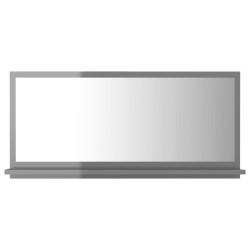 vidaXL Espejo de baño madera contrachapada gris brillo 80x10,5x37 cm