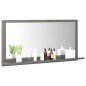 vidaXL Espejo de baño madera contrachapada gris brillo 80x10,5x37 cm vidaXL Espejo de baño madera contrachapada gris brillo 80x10,5x37 cm
